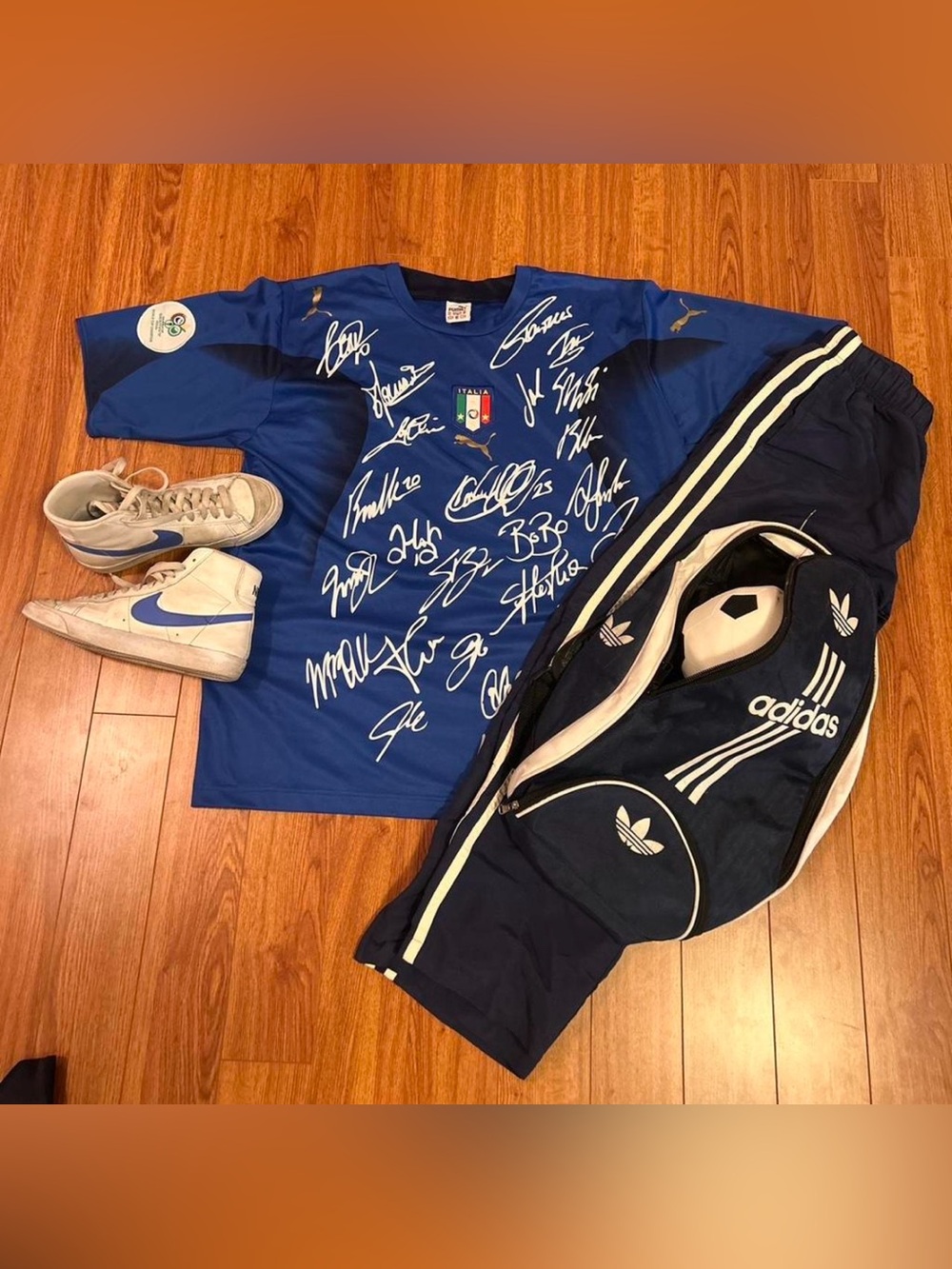 2006 FIFA World Cup Italy Champions Puma Players Signature Blue Jersey